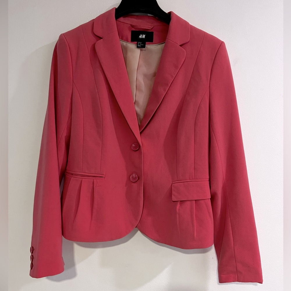 H&M blazer Sz 12 coral pink